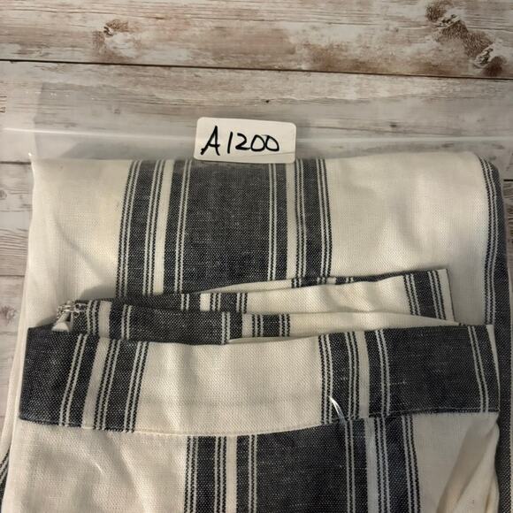 Lavender Brown Linen Pant Medium Wide Leg Beachy Coastal  Nautical Striped Lined - Picture 11 of 11